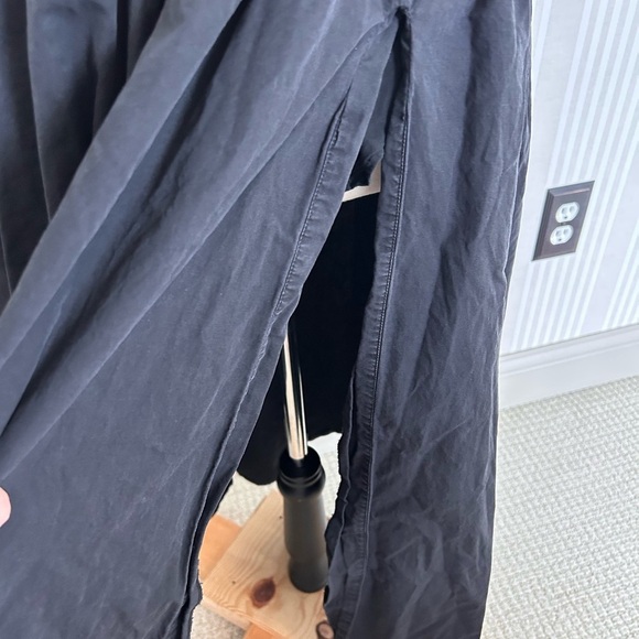 Sau Lee Brielle Midi Dress Black 100% Cotton Smock Waist V-Neck Back Zipper Sz 8 - Picture 12 of 12